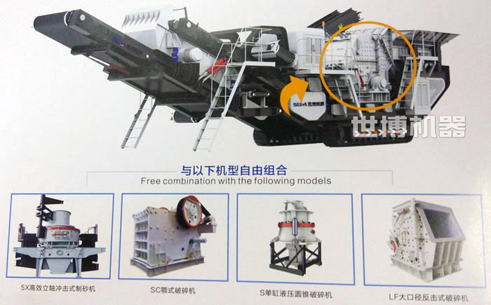 履带式破碎站可以搭载不同的破碎机 履带式破碎站可以搭载不同的破碎机